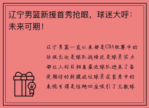 辽宁男篮新援首秀抢眼，球迷大呼：未来可期！